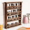 Wall Hanging Wood Spice Holder 4 Tier Vertical Kitchen Rack Spice Storage Shelf